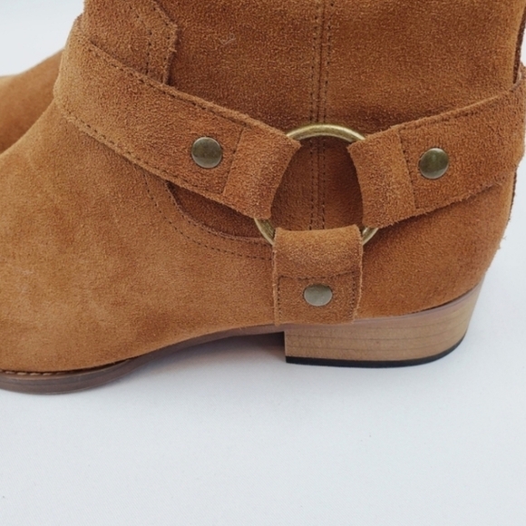 Steve Madden Palazo Mens Tan/ Brown Suede Zipper Casual Dress Boots